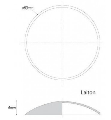 pièce élément ferronnier serrurier Embouti circulaire Diamètre 60 LAITON Ref: GE1060F1