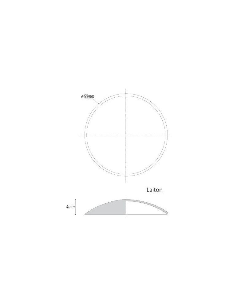 pièce élément ferronnier serrurier Embouti circulaire Diamètre 60 LAITON Ref: GE1060F1