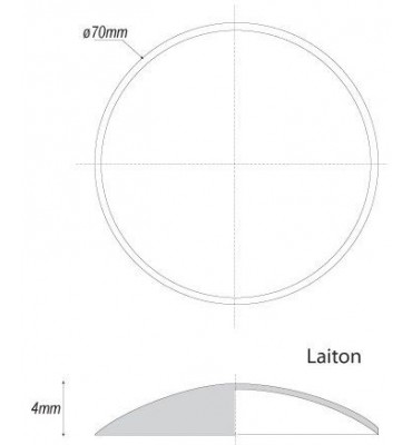pièce élément ferronnier serrurier Embouti circulaire Diamètre 70 LAITON Ref: GE1070F1
