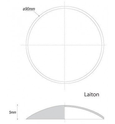 pièce élément ferronnier serrurier Embouti circulaire Diamètre 90 LAITON Ref: GE1090F1