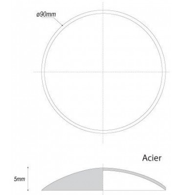 pièce élément ferronnier serrurier Embouti circulaire Diamètre 90 ACIER Ref: GE1090F2