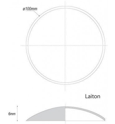 pièce élément ferronnier serrurier Embouti circulaire Diamètre 100 LAITON Ref: GE1100F1