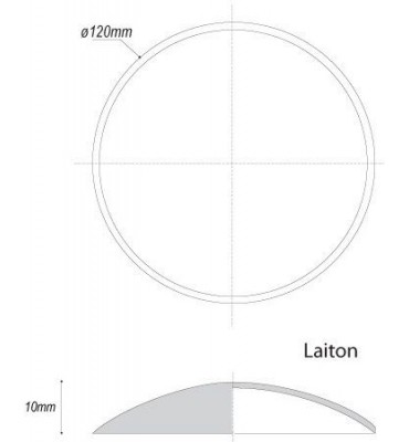 pièce élément ferronnier serrurier Embouti circulaire Hauteur 10 Diamètre 120 LAITON Ref: GE1120F1