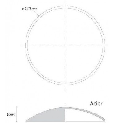 pièce élément ferronnier serrurier Embouti circulaire Hauteur 10 Diamètre 120 ACIER Ref: GE1120F2