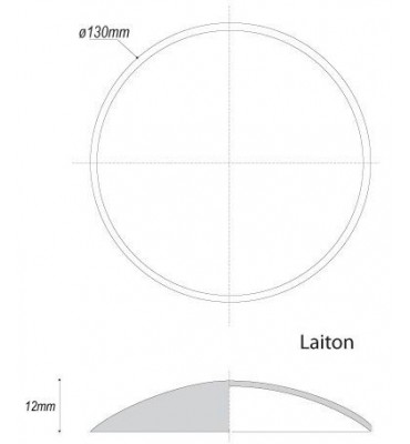 pièce élément ferronnier serrurier Embouti circulaire Hauteur 12 Diamètre 130 LAITON Ref: GE1130F1