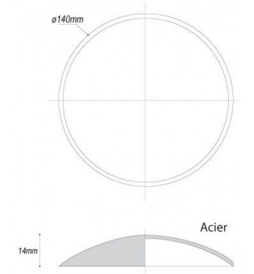 pièce élément ferronnier serrurier Embouti circulaire Hauteur 14 Diamètre 140 ACIER Ref: GE1140F2