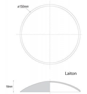 pièce élément ferronnier serrurier Embouti circulaire Hauteur 16 Diamètre 150 LAITON Ref: GE1150F1