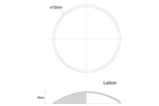pièce élément ferronnier serrurier Embouti circulaire Hauteur 16 Diamètre 150 LAITON Ref: GE1150F1
