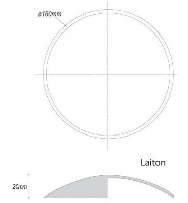 pièce élément ferronnier serrurier Embouti circulaire Hauteur 20 Diamètre 160 LAITON Ref: GE1160F1