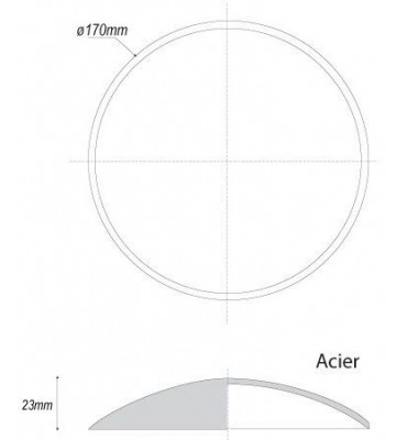 pièce élément ferronnier serrurier Embouti circulaire Hauteur 23 Diamètre 170 ACIER Ref: GE1170F2