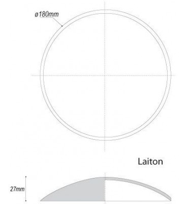 pièce élément ferronnier serrurier Embouti circulaire Hauteur 27 Diamètre 180 LAITON Ref: GE1180F1