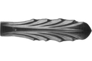 pièce élément ferronnier serrurier Feuille d'Eau 188 x 38 Hauteur 25 LAITON Ref: GEA188F1