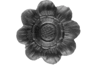 pièce élément ferronnier serrurier Fleur Moderne 60 x 60 Hauteur 7 LAITON Ref: GEG060F1