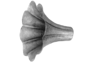 pièce élément ferronnier serrurier Fleur de lyseron 75 x 75 Hauteur 54 LAITON Ref: GEG075F1