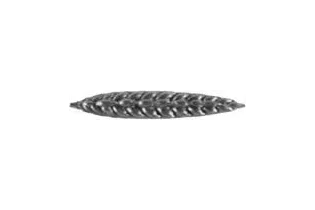 pièce élément ferronnier serrurier Demi épi de blé 75 x 12 Hauteur 6 LAITON Ref: GEP075F1