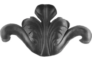 pièce élément ferronnier serrurier Feuille diverse façon acanthe 205 x 125 LAITON Ref: GFA205F1