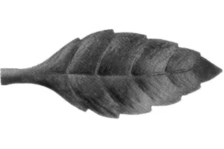 pièce élément ferronnier serrurier Feuille de cerisier droite 80 x 30 LAITON Ref: GFC079F1