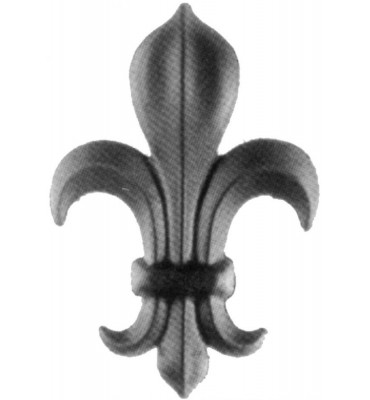 pièce élément ferronnier serrurier Fleur de Lys 28 x 3 Hauteur 41 LAITON Ref: GFL041F1