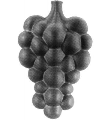 pièce élément ferronnier serrurier Grappe de raisin 47 x 31 LAITON Ref: GGR047F1