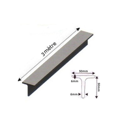 pièce élément ferronnier serrurier Barre LISSE CONNIERE T Longueur 3000 Section 50x50x6 ACIER Ref: F59.565