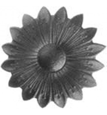 pièce élément ferronnier serrurier Fleur de Marguerite Longueur 58 LAITON Ref: GMA058F1