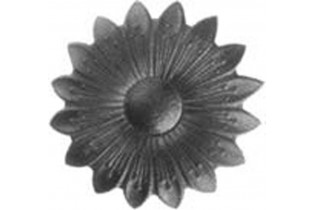 pièce élément ferronnier serrurier Fleur de Marguerite Longueur 58 LAITON Ref: GMA058F1