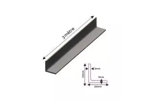 pièce élément ferronnier serrurier Barre LISSE CORNIERE L Longueur 3000 Section 20x20x3 ACIER Ref: F59.569