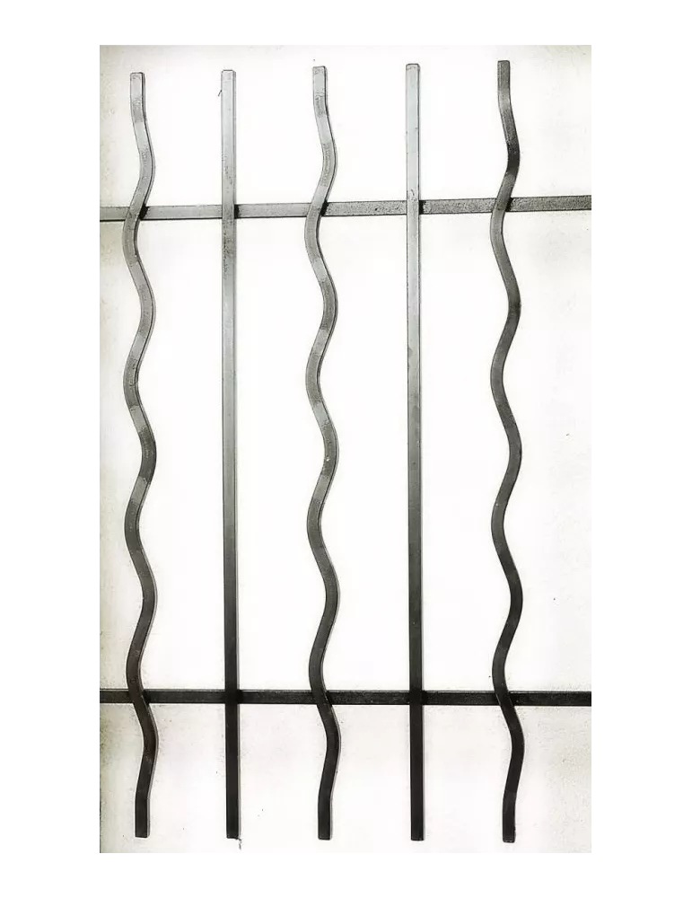 élément prêt à poser Grilles de fenêtre Série Eco - MONTMARTRE 125 x 80 Diamètre 14 ACIER FER FORGE LISSE Ref: GMONTMARTRE80X125