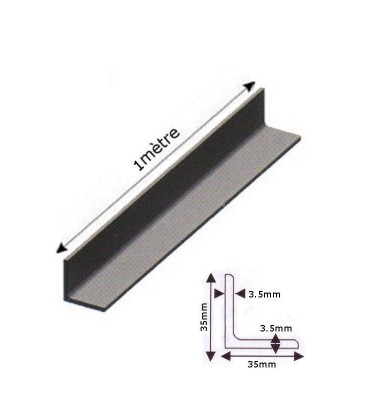 pièce élément ferronnier serrurier Barre LISSE CORNIERE L Longueur 1000 Section 35x35x3,5 ACIER Ref: F59.574