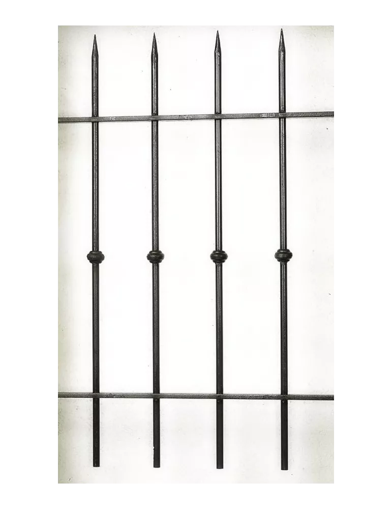 élément prêt à poser Grilles de fenêtre Série Eco - Grille VINCENNES 100 x 95 Diamètre 14 ACIER FER FORGE LISSE Ref: GVINCENN...