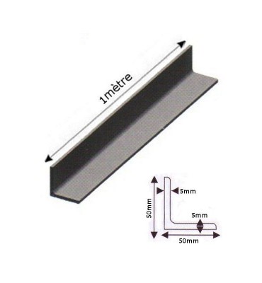 pièce élément ferronnier serrurier Barre LISSE CORNIERE L Longueur 1000 Section 50x50x5 ACIER Ref: F59.578