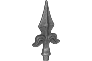 pièce élément ferronnier serrurier Pointe de lance fleur de lys avec épaulement 190 x 95 Diamètre 20 ACIER FER FORGE Ref: P17A