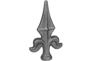 pièce élément ferronnier serrurier Pointe de lance fleur de lys sans épaulement 140 x 70 Diamètre 26 ACIER FER FORGE Ref: P17F
