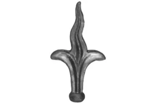 pièce élément ferronnier serrurier Pointe de lance flammes 130 x 70 Diamètre 20 ACIER FER FORGE Ref: P23