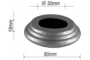 pièce élément ferronnier serrurier Cache de fixation Longueur 60 Hauteur 19 Diamètre 30 ACIER Ref: P60-30