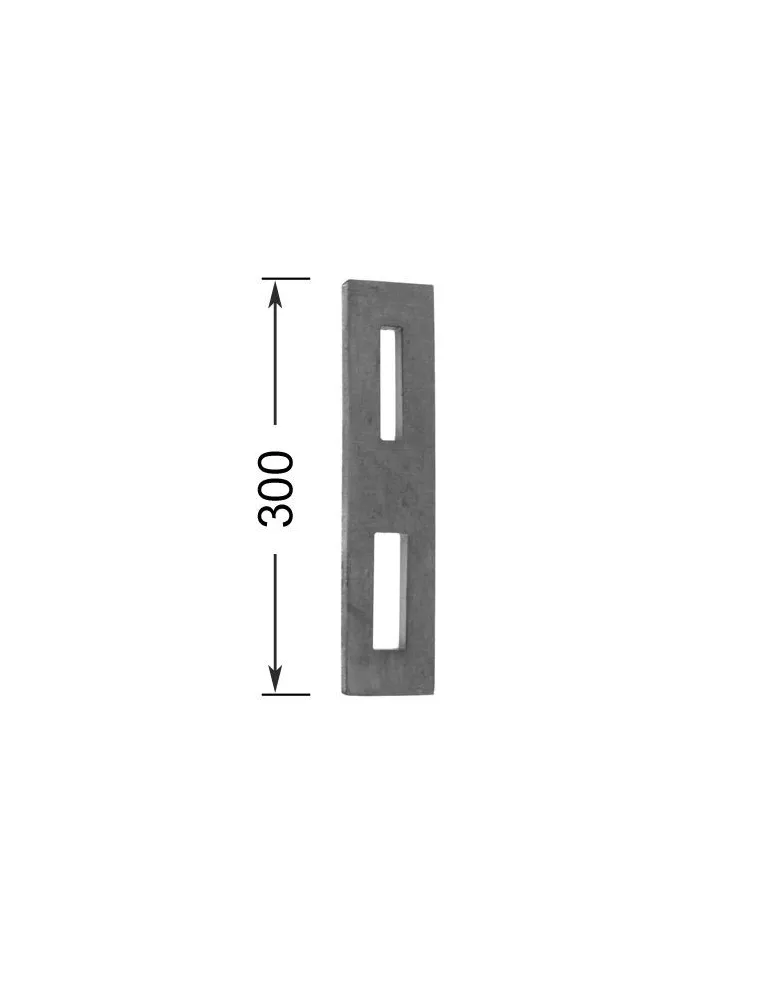 pièce élément ferronnier serrurier Plat gâche pré percé Longueur 300 Section 40x10 ACIER Ref: PLATA