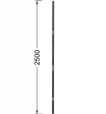 pièce élément ferronnier serrurier Plat gâche percé pour serrure CISA 3 points Longueur 2500 Section 40x10 ACIER Ref: PLATB