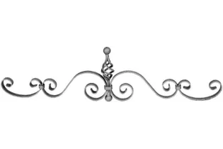 pièce élément ferronnier serrurier VOLUTE COURONNEMENT LISSE 770x200 Section 16x4 ACIER FER FORGE Ref: F68.105
