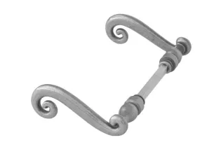 pièce élément ferronnier serrurier Pognée Béquille double aquitaine 100 x 40 Section 6x6 ACIER Ref: POIGNEEA-6