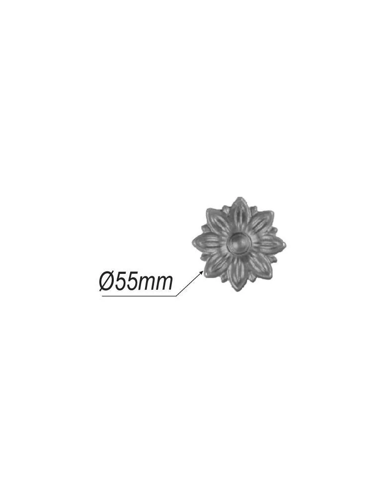 pièce élément ferronnier serrurier Rosace pour portail en fer forger Diamètre 55 ACIER Ref: ROA1