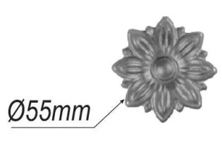 pièce élément ferronnier serrurier Rosace pour portail en fer forger Diamètre 55 ACIER Ref: ROA1