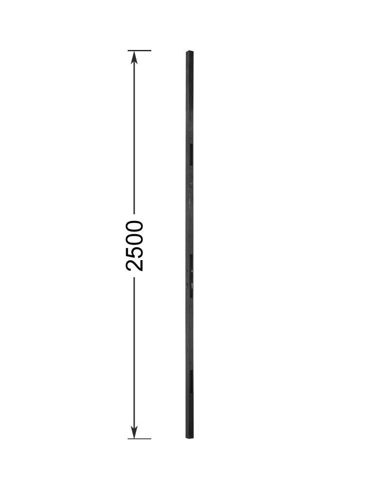 pièce élément ferronnier serrurier Tube percé pour serrure STREMLER 3 points à tétière Longueur 2500 Section 40x40 ACIER Ref:...