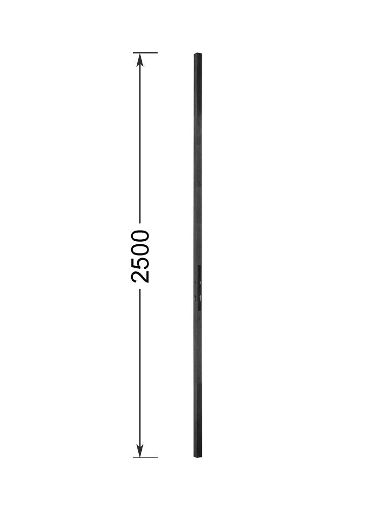 pièce élément ferronnier serrurier Tube percé pour serrure STREMLER 3 points Longueur 2500 Section 40x40 ACIER Ref: TUBEH
