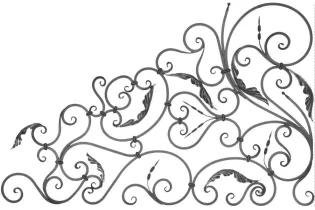 pièce élément ferronnier serrurier VOLUTE COURONNEMENT LISSE 1890x1230 Section 16x16 ACIER FER FORGE Ref: F68.109