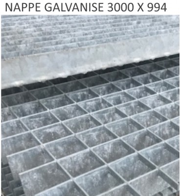 pièce élément ferronnier serrurier Nappe pressé galvanisé 3000 x 994 mm maille 30 x 30 Ref: BBNAPPEPR3000