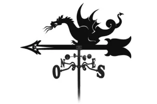 élément prêt à poser Girouette Dragon des océans 1000x900 fer forgé Ref: BE16210