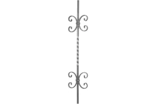 pièce élément ferronnier serrurier Balustre TORSADE 950x170 Section 14x14 ACIER Ref: IMP2