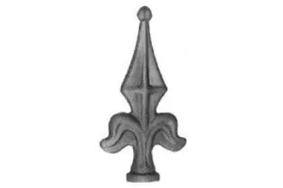 Article Ferronnerie Pointe de lance fleur de lys sans épaulement 115 x 58 Diamètre 21 ACIER FER FORGE Ref: BE13060-02
