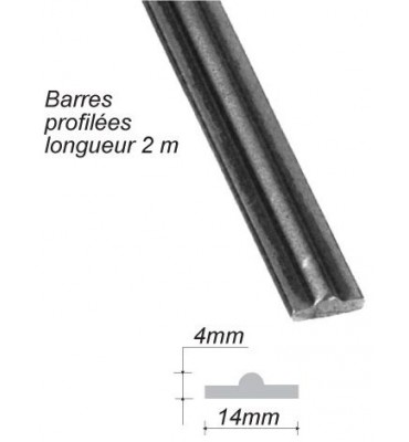 Barre LISSE NERVURE Longueur 4000 Ref: BE12111-4000
