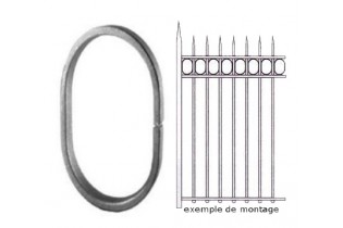 pièce élément ferronnier serrurier Cercle LISSE OVALE 125x185 Section 14x6 Ref: OV125L14X6